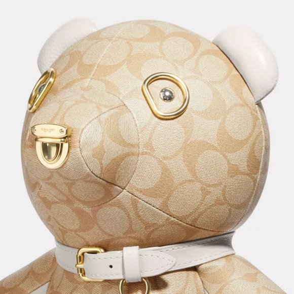 NWT Coach Collectible Large Teddy Bear In Signature Canvas - Picture 8 of 14